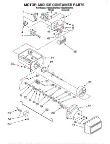 Motor And Ice Container parts for Roper Refrigerator RS22AQXGN03 from AppliancePartsPros.com