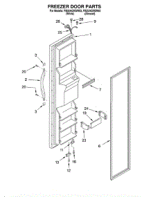 Freezer Door parts for Roper Refrigerator RS22AQXGN03 from AppliancePartsPros.com