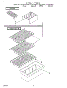 05 - Shelf parts for Roper Refrigerator RT14DKYGN00 from AppliancePartsPros.com