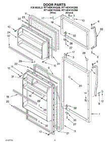 02 - Door parts for Roper Refrigerator RT14DKYKZ00 from AppliancePartsPros.com