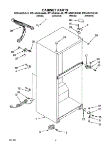 03 - Cabinet parts for Roper Refrigerator RT14DKYAW00 from AppliancePartsPros.com