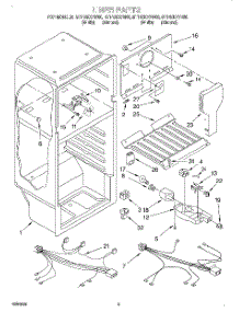 03 - Liner, Lit / Optional parts for Roper Refrigerator RT14DKYFN00 from AppliancePartsPros.com