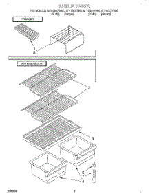 05 - Shelf parts for Roper Refrigerator RT14DKYFW00 from AppliancePartsPros.com