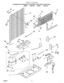 04 - Unit parts for Roper Refrigerator RT14DKYJW00 from AppliancePartsPros.com