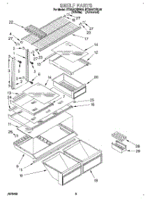 04 - Shelf parts for Roper Refrigerator RT22AKXBL00 from AppliancePartsPros.com