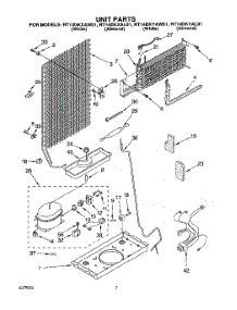 04 - Unit parts for Roper Refrigerator RT14DKXAW01 from AppliancePartsPros.com