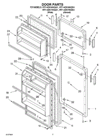 02 - Door parts for Roper Refrigerator RT14ZKXKZ01 from AppliancePartsPros.com