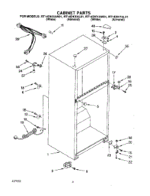 02 - Cabinet parts for Roper Refrigerator RT14DKXAL01 from AppliancePartsPros.com