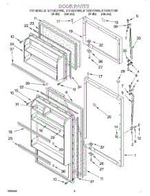02 - Door parts for Roper Refrigerator RT14DKXFW00 from AppliancePartsPros.com