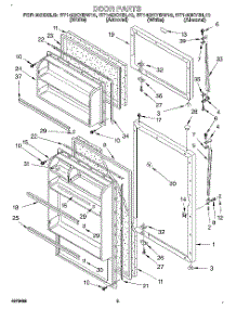 02 - Door parts for Roper Refrigerator RT14DKXBW10 from AppliancePartsPros.com