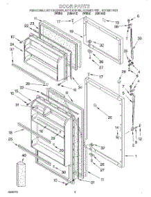 02 - Door parts for Roper Refrigerator RT14DKXFW01 from AppliancePartsPros.com
