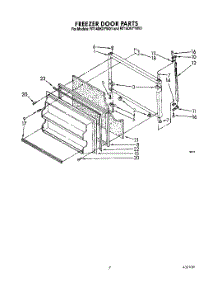 05 - Freezer Door parts for Roper Refrigerator RT14DKXYW01 from AppliancePartsPros.com