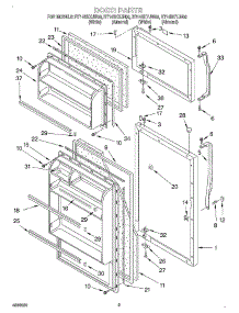 02 - Door parts for Roper Refrigerator RT14DKXJW00 from AppliancePartsPros.com
