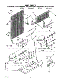 05 - Unit parts for Roper Refrigerator RT14DKXAW00 from AppliancePartsPros.com