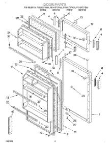 02 - Door parts for Roper Refrigerator RT14ZKXFW02 from AppliancePartsPros.com