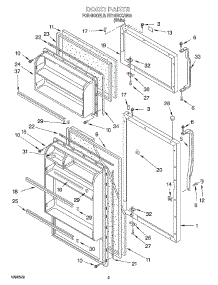 02 - Door parts for Roper Refrigerator RT14BKXJW00 from AppliancePartsPros.com