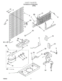 04 - Unit parts for Roper Refrigerator RT14BKXJW00 from AppliancePartsPros.com