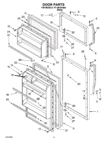 02 - Door parts for Roper Refrigerator RT14BKXKQ02 from AppliancePartsPros.com
