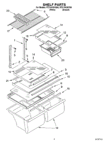 03 - Shelf parts for Roper Refrigerator RT21AKXKT00 from AppliancePartsPros.com
