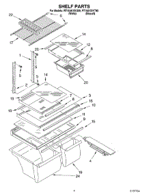 03 - Shelf parts for Roper Refrigerator RT18AKXKT00 from AppliancePartsPros.com