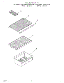 05 - Shelf parts for Roper Refrigerator RT12VKYEW00 from AppliancePartsPros.com