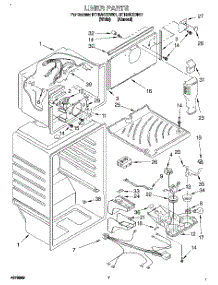05 - Liner parts for Roper Refrigerator RT18AKXDW01 from AppliancePartsPros.com