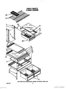 05 - Shelf parts for Roper Refrigerator RT18AKXXW00 from AppliancePartsPros.com