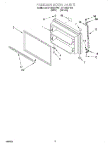 02 - Freezer Door parts for Roper Refrigerator RT18DKXFW01 from AppliancePartsPros.com
