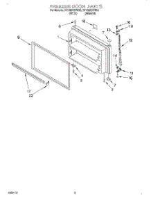 02 - Freezer Door parts for Roper Refrigerator RT18DKXFN03 from AppliancePartsPros.com