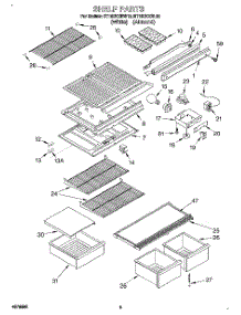 03 - Shelf parts for Roper Refrigerator RT18DKXBW10 from AppliancePartsPros.com