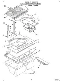 03 - Shelf parts for Roper Refrigerator RT18AKXDN05 from AppliancePartsPros.com