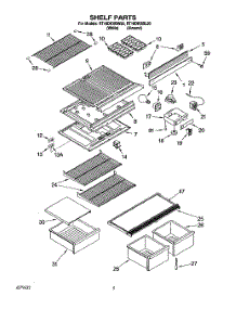 03 - Shelf parts for Roper Refrigerator RT18DKXBW20 from AppliancePartsPros.com