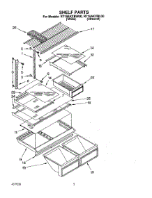 04 - Shelf parts for Roper Refrigerator RT18AKXBW00 from AppliancePartsPros.com