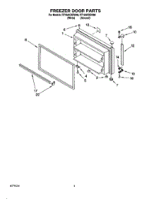 02 - Freezer Door parts for Roper Refrigerator RT18AKXDW00 from AppliancePartsPros.com