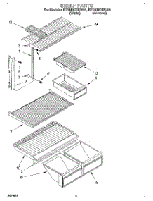 04 - Shelf parts for Roper Refrigerator RT18DKXBW00 from AppliancePartsPros.com
