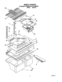 03 - Shelf parts for Roper Refrigerator RT18AKXDW00 from AppliancePartsPros.com