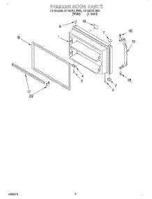 02 - Freezer Door parts for Roper Refrigerator RT18DKXHW00 from AppliancePartsPros.com