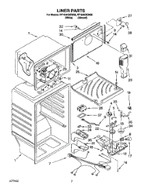 05 - Liner parts for Roper Refrigerator RT18AKXDW00 from AppliancePartsPros.com