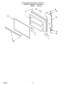 02 - Freezer Door parts for Roper Refrigerator RT18DKXFW04 from AppliancePartsPros.com