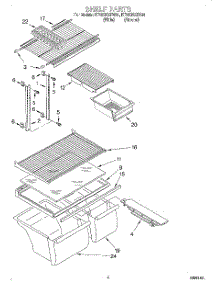 03 - Shelf parts for Roper Refrigerator RT18DKXFN04 from AppliancePartsPros.com
