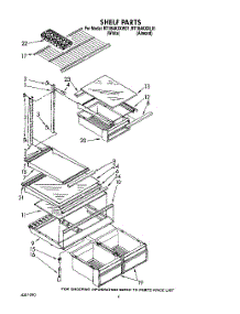 05 - Shelf parts for Roper Refrigerator RT18AKXXW01 from AppliancePartsPros.com