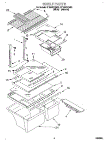 03 - Shelf parts for Roper Refrigerator RT18AKXDW03 from AppliancePartsPros.com