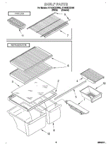 03 - Shelf parts for Roper Refrigerator RT18DKXEW05 from AppliancePartsPros.com