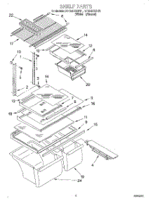 03 - Shelf parts for Roper Refrigerator RT18AKXEW01 from AppliancePartsPros.com