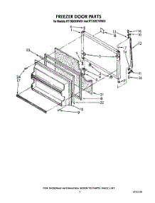 06 - Freezer Door parts for Roper Refrigerator RT18DKXWW01 from AppliancePartsPros.com