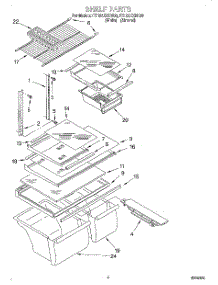 03 - Shelf parts for Roper Refrigerator RT18AKXHW00 from AppliancePartsPros.com