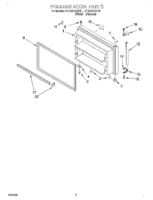 02 - Freezer Door parts for Roper Refrigerator RT18AKXEN01 from AppliancePartsPros.com
