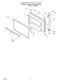 02 - Freezer Door parts for Roper Refrigerator RT18AKXFN00 from AppliancePartsPros.com