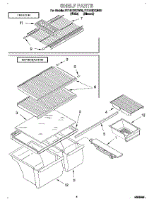 03 - Shelf parts for Roper Refrigerator RT18HDXDW03 from AppliancePartsPros.com