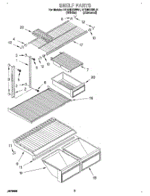 04 - Shelf parts for Roper Refrigerator RT18HDXBL01 from AppliancePartsPros.com